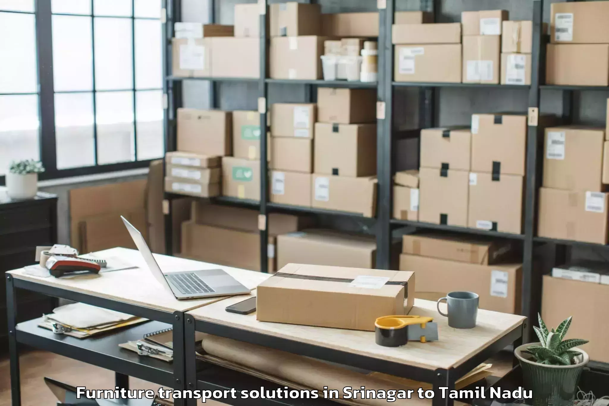 Professional Srinagar to Madathukulam Furniture Transport Solutions